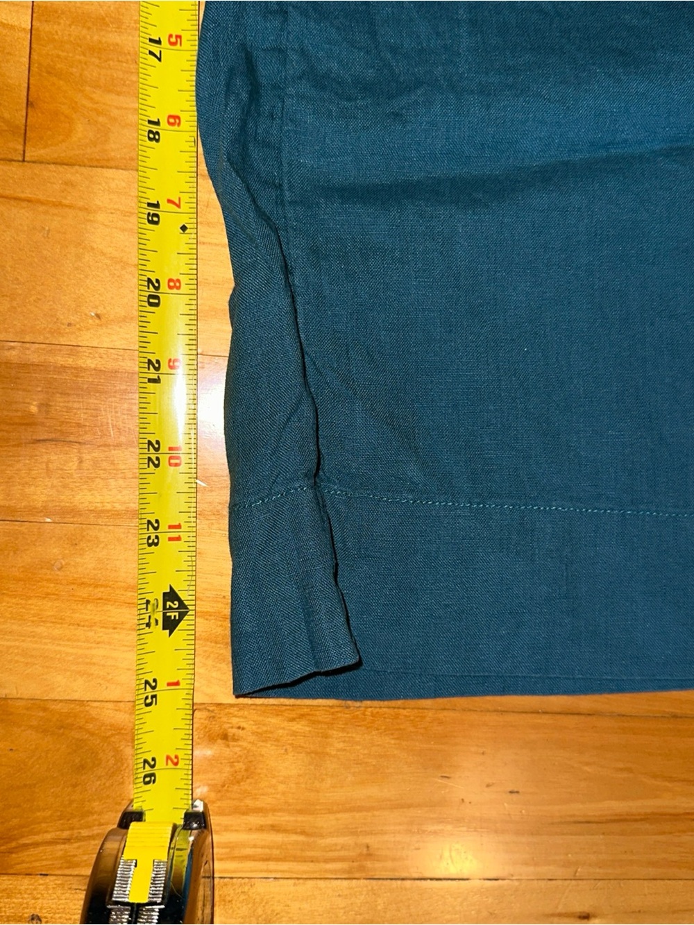 Athleta Playa Linen Wide Leg Crop Pants Womens 10 Teal Pleated High Rise 798591 - Picture 7 of 12